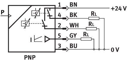 Датчик тиску SPAW-P10R-G14F-2PA-M12, 0&hellip;10 бар, G1/4, M12 8022780 фото