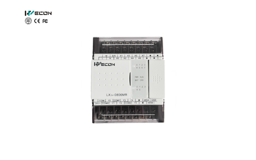 Программируемый логический контроллер WECON LX3V-0806MT-D2 серии LX3V с конфигурацией 8 входов / 6 выходов. LX3V-0806MT-D2 фото